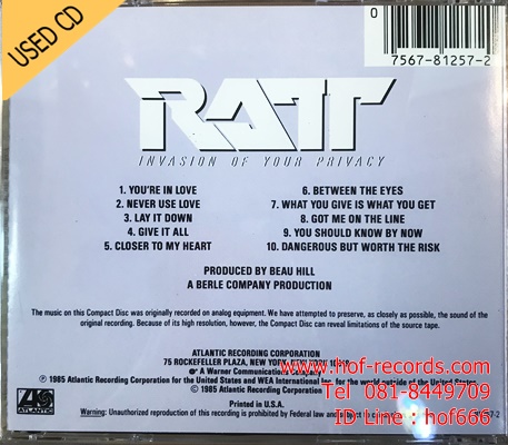 Ratt - Invation of your privacy (US) Used CD 1 CD VG++