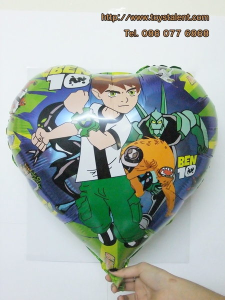 ลูกโป่งฟลอย์ลายเบ็นเท็น ทรงหัวใจ - Ben 10 Heart shape Balloon / Item No. TL-A088