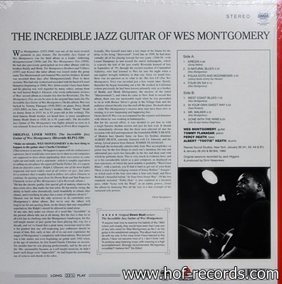 Wes Montgomery - The Incredible Jazz Guitar 1Lp N.