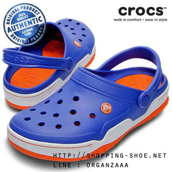 Crocs Front Court Clog - Sea Blue / Orange ของแท้ Outlet ไทยและอเมริกา
