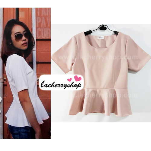 เสื้อแฟชั่น สีนู้ด ผ้าฮานาโกะ ทรงสวย เนื้อผ้านิ่ม อยู่ทรง ไม่ยับง่าย ใส่สบาย สินค้าคุณภาพ ราคาไม่แพง