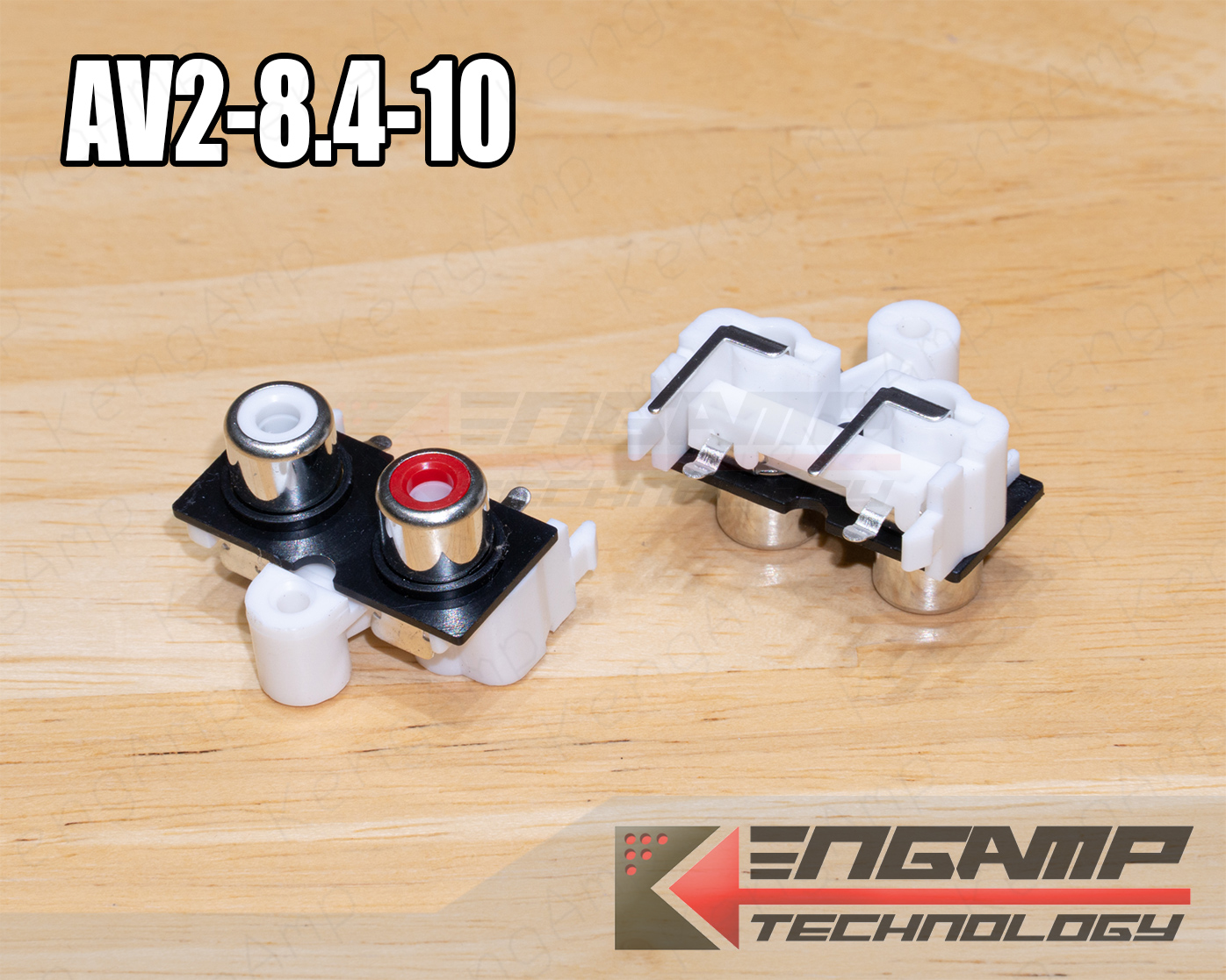 (1ตัว) [PJ] AV2-8.4-10 RCA 2P ยึดแท่นขาลงปริ้นท์ สีขาว แบบแนวนอน