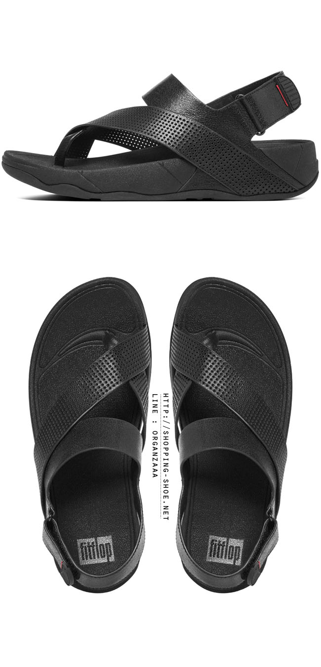 Fitflop Sling Perf Leather Backstrap Black ของแท้ นำเข้าจาก USA และ UK