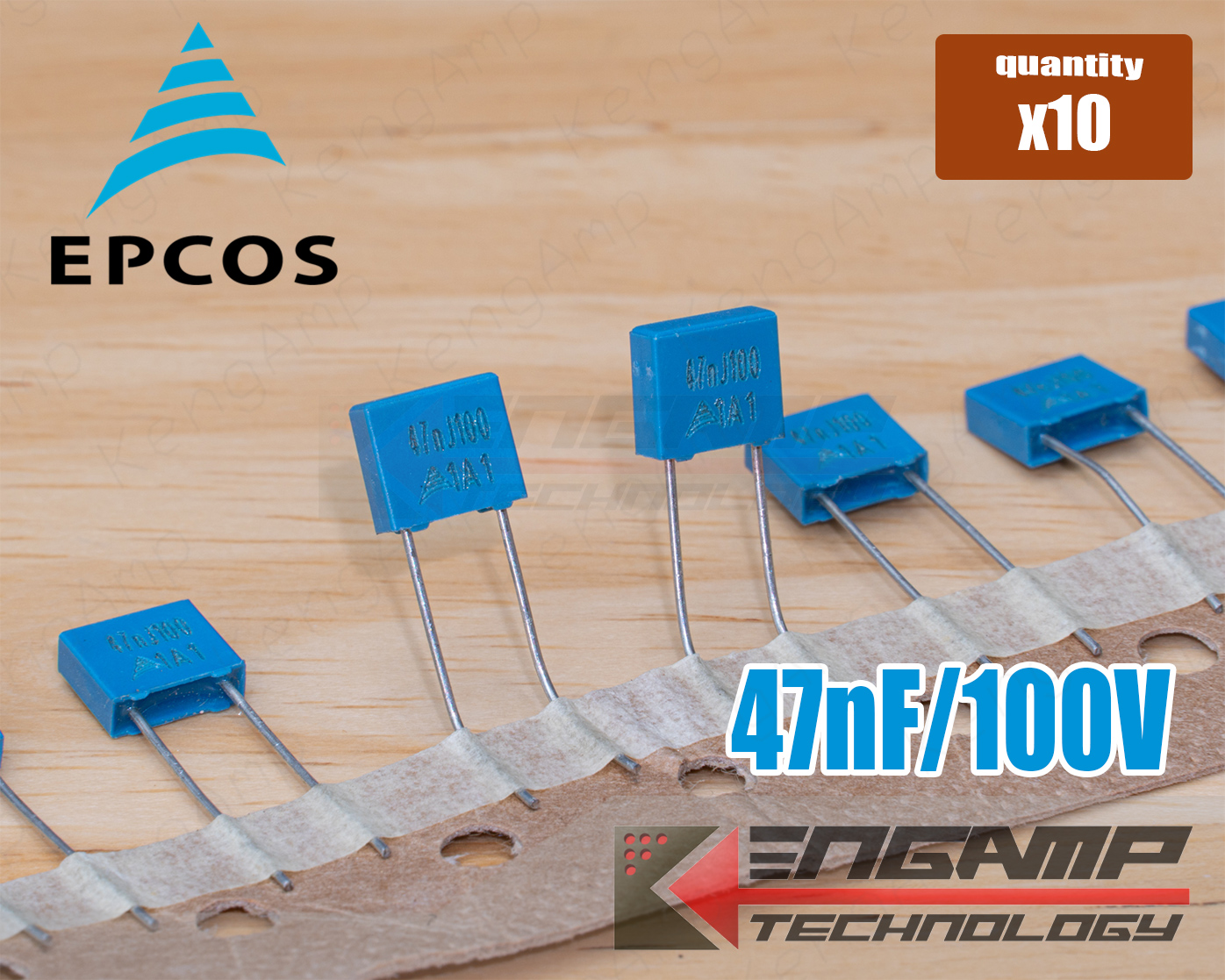 (10ตัว) [F-CAP] 47nF/100V 47nJ100V EPCOS 2.4x7.2xH6.5mm P=5mm
