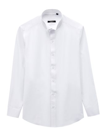 จองฟรี!!แถมหูกระต่ายกระดุมข้อมมือโลหะคัฟลิงค์!!เสื้อเชิ้ตแขนยาวทักซิโด สีขาว แบบเรียบ ไม่มีจีบ size No.37- 45