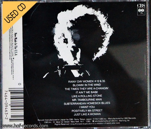 Used CD Bob Dylan's - Greastest Hits