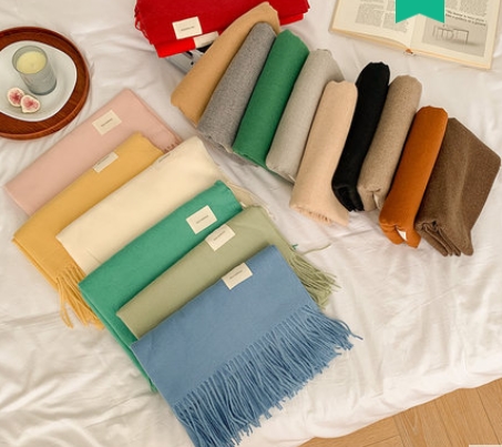 ผ้าคลุม ไหมพรม สีพระ สีกรัก สีราช ขนแกะ กันหนาว เบา นุ่มพิเศษ หลากสี