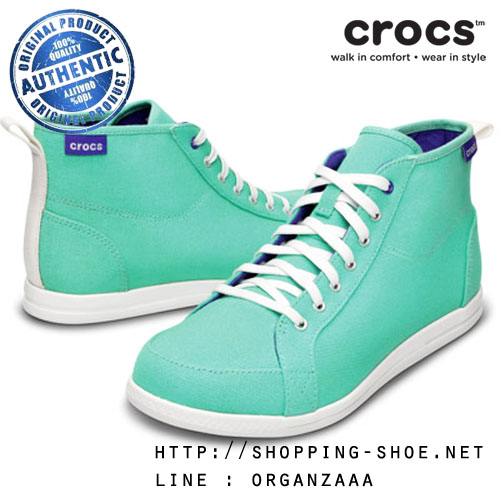 Women's Crocs Lopro Canvas High Top Sneaker - Island green (W7) ของแท้ Outlet ไทยและฮ่องกง