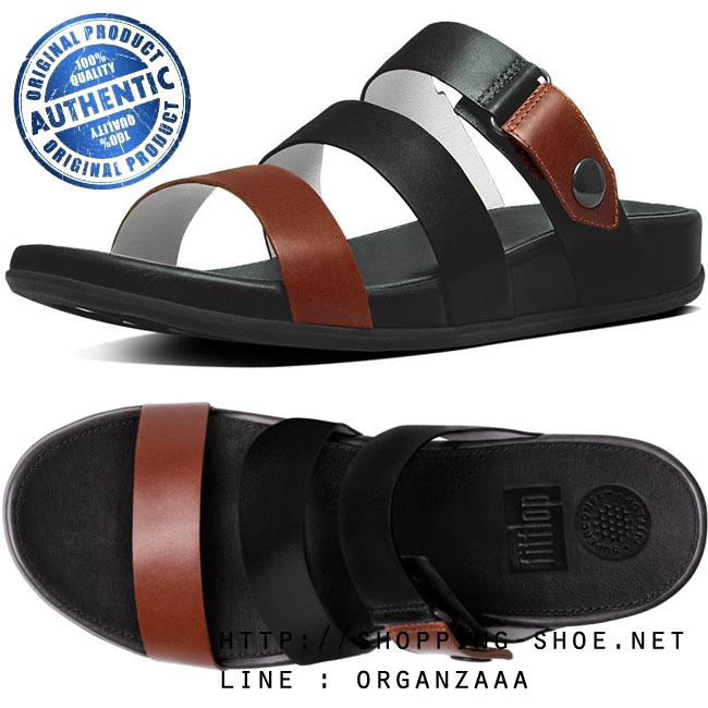 Fitflop Gladdie Slide Black / Tan ของแท้ นำเข้าจาก USA และ UK