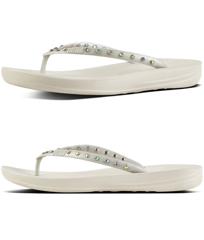 Fitflop Iqushion Super Ergonomic Flip Flop Crystal Silver ของแท้ นำเข้าจาก USA และ UK
