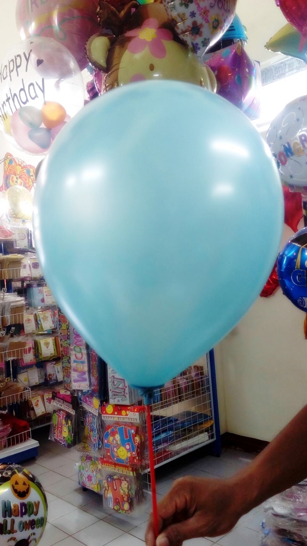 ลูกโป่งกลมเนื้อมุก สีฟ้าอ่อนเทอร์ควอยซ์ ไซส์ 12 นิ้ว แพ็คละ 10 ใบ (Round Balloons Size 12" - Pearl Light Turquoise Blue Color)