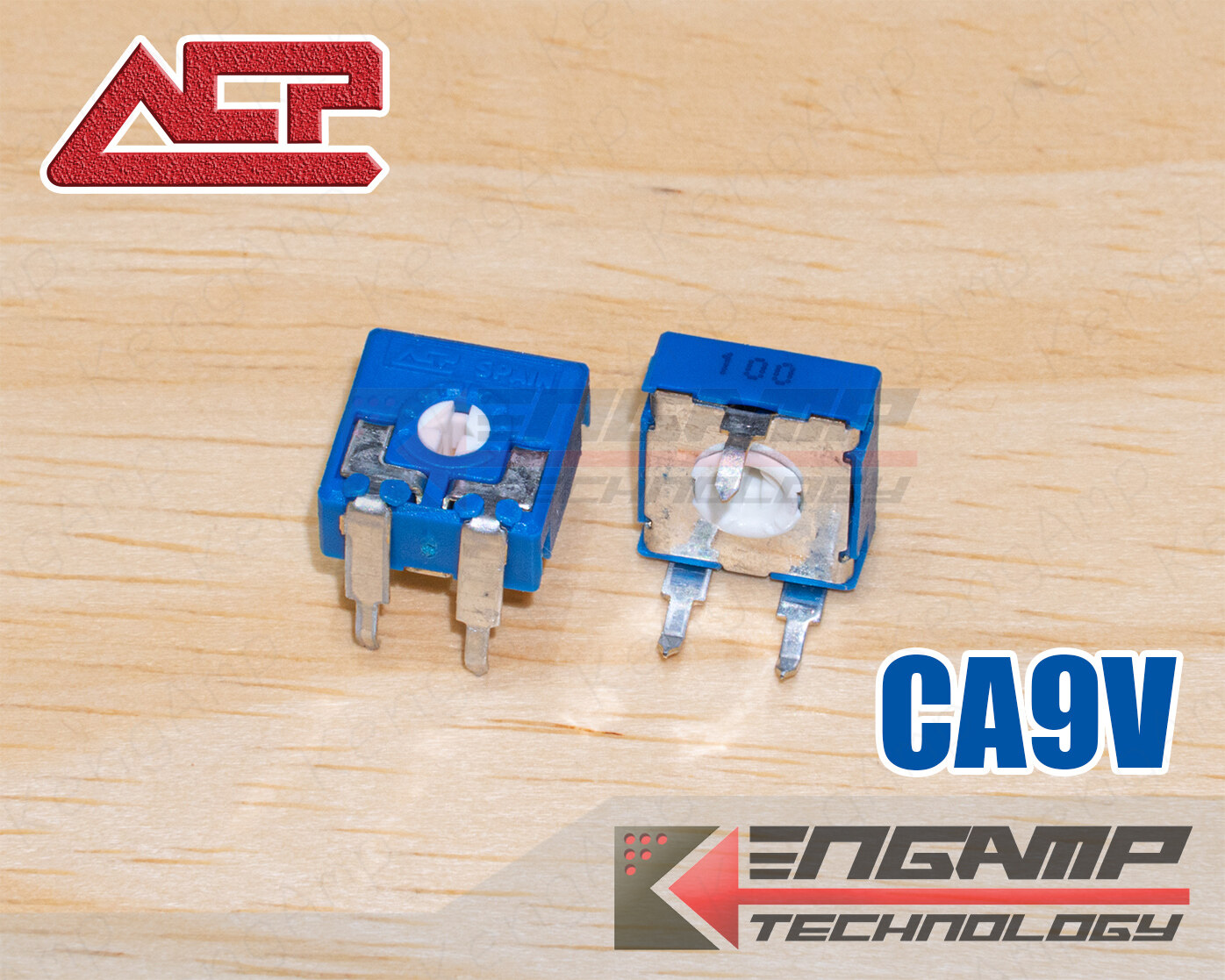 (มีตัวเลือก) [VR] CA9V 100R 220R 470R 1K 4.7K 10K 22K 47K 100K ACP Spain Trimmer single turn 0.15W