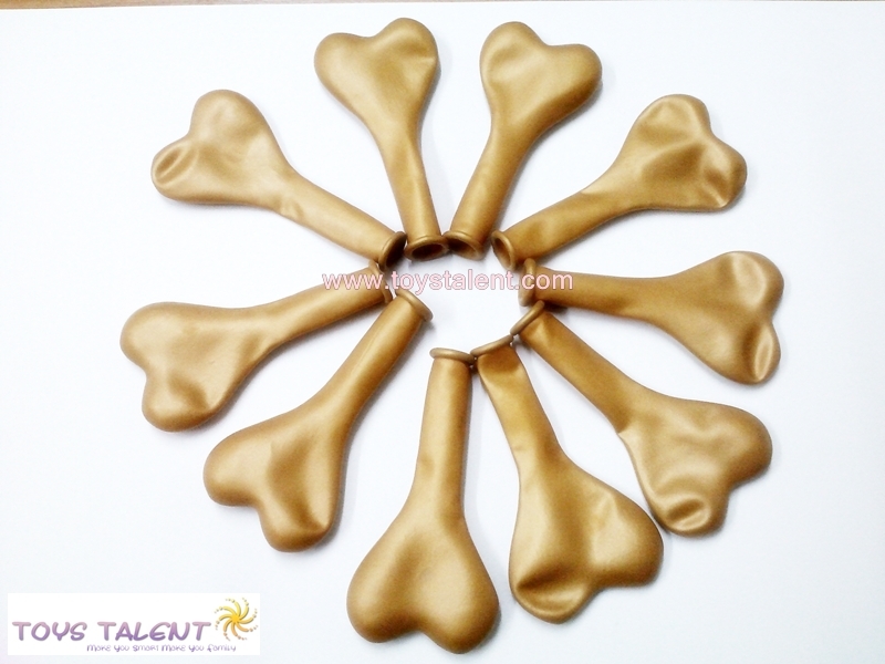 ลูกโป่งหัวใจ เนื้อเมททัลลิค สีทอง ไซส์ 6 นิ้ว แพ็คละ 10 ใบ