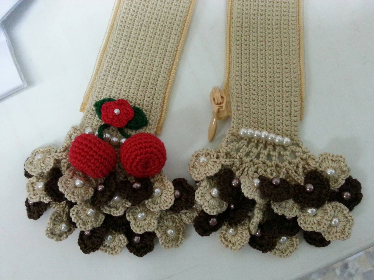 หูถักกระเป๋า speedy ตกแต่งประดับฟรุ้งฟริ้ง ติดมุก ระบายหลายชั้น