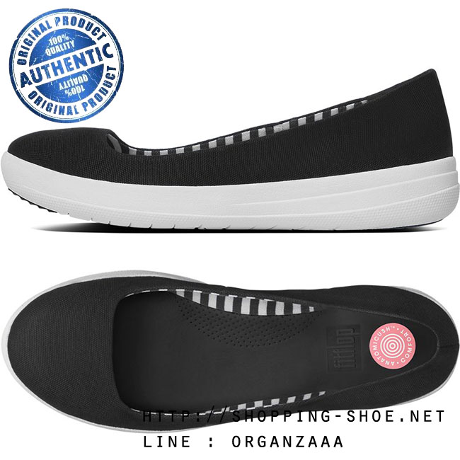 Fitflop F-Sporty Ballerina Canvas Black ของแท้ นำเข้าจาก USA และ UK