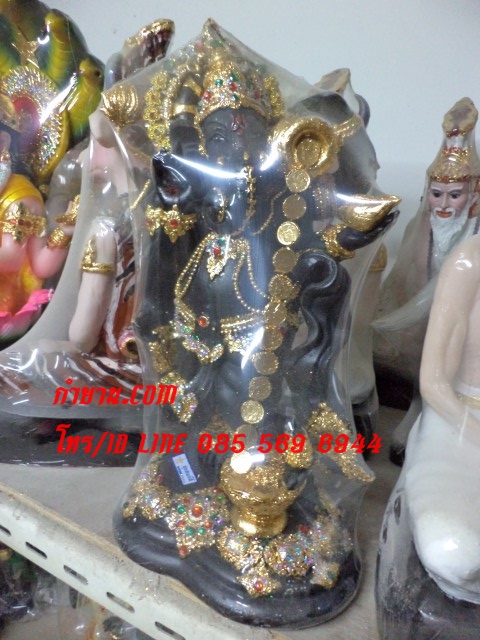 พระพิฆเนศ ประทานทรัพย์ สูง 41 cm กว้าง 20 cm โปรเหรีญบ กายดำ