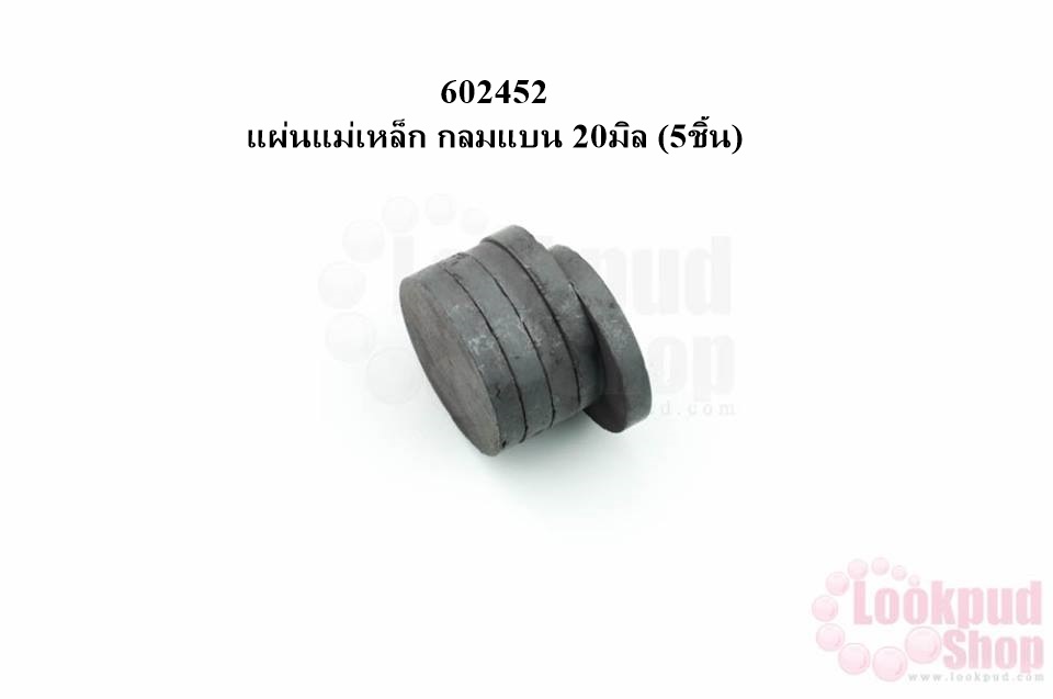 แผ่นแม่เหล็ก กลมแบน 20มิล (5ชิ้น)