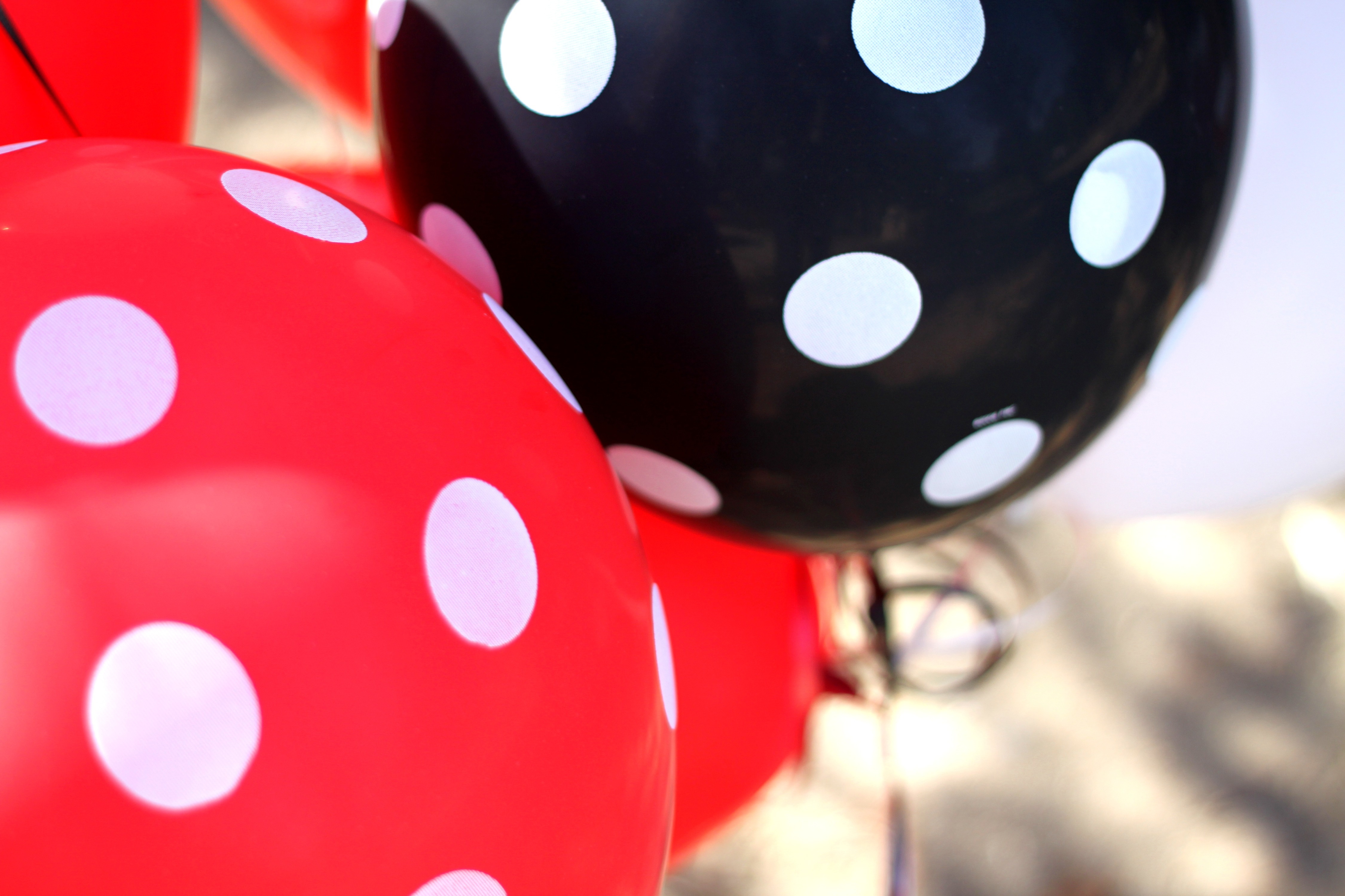 ลูกโป่งกลมนำเข้า พิมพ์ลายจุด สีดำ ไซส์ 12 นิ้ว แพ็คละ 10 ใบ ( Polka Dot Printing Balloon - Black Color )