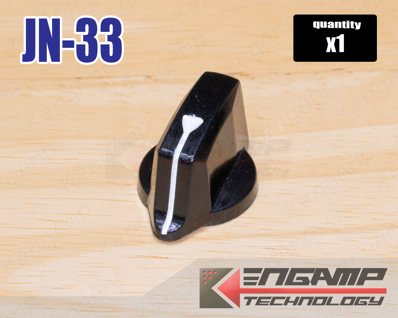 (1ลูก) [KNOB] JN-33 สีดำ (งานจีนทั่วไป) Chicken Head KNOB ใช้กับแกน 6mm