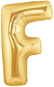 ลูกโป่งฟอยล์รูปตัวอักษร F สีทอง ไซส์จัมโบ้ 40 นิ้ว - F Letter Shape Foil Balloon Size 40" Gold Color