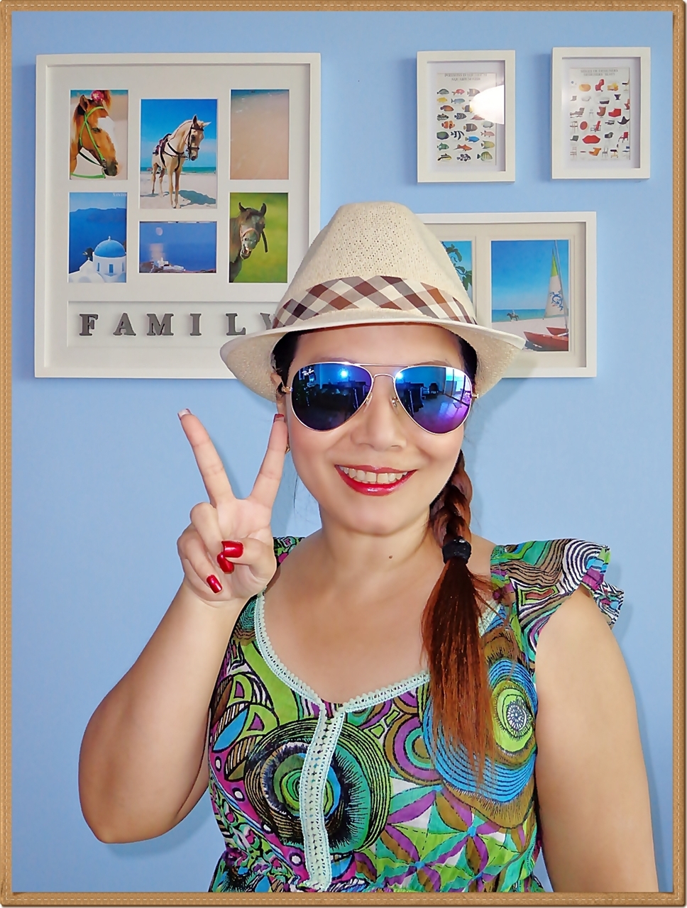 RB3025 (112/17) กรอบสีทอง เลนส์ปรอทสีน้ำเงิน