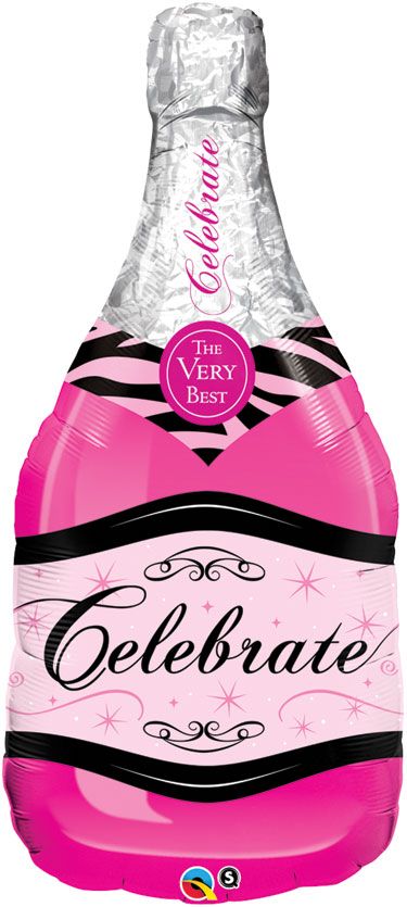 ลูกโป่งฟอลย์ 39" BOTTLE CELEBRATE PINK BUBBLY WINE (PK) / Item No.TQ-15844 แบรนด์ Qualatex