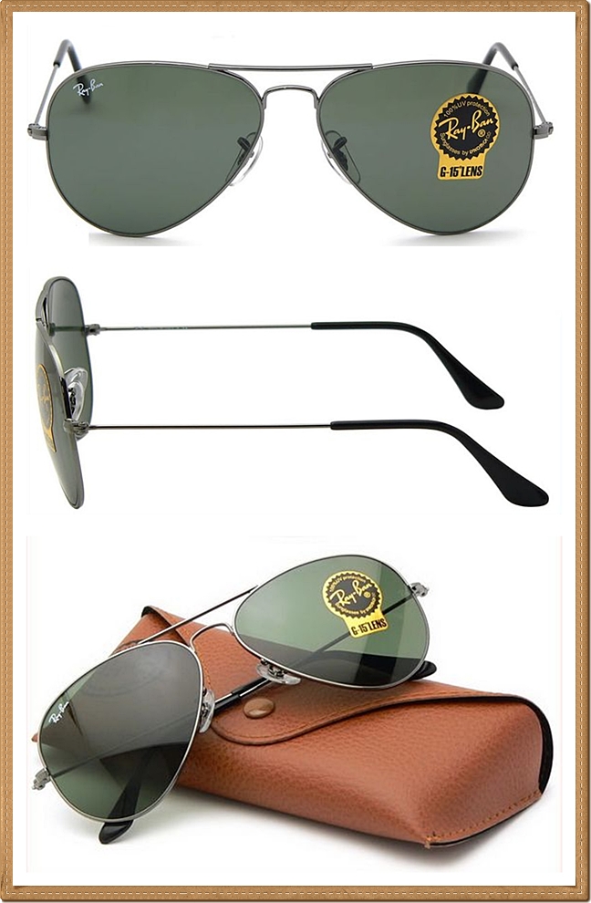 RB3025 (W0879) กรอบสีกันเมเทิล เลนส์สีเขียวเข้ม G-15