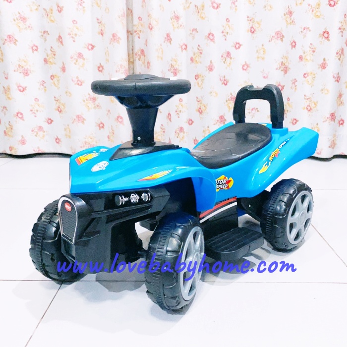 รถแบตเตอรี่ Motor car แบบพวงมาลัย สีน้ำเงิน