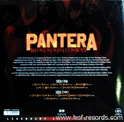 Pantera - Before We Were Cowboys 1Lp N.