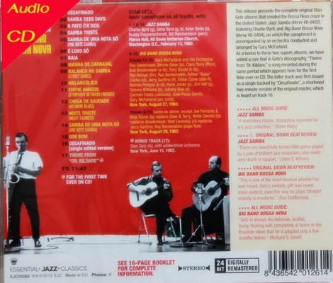 Stan Getz - Jazz Samba + Big Band Bossa Nova (HI-EN) 24 bit 1Cd N.