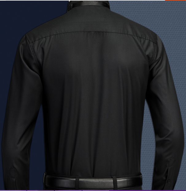 เสื้อเชิ้ตแขนยาว คอปก ทักซิโด้ สีดำ แดง กระดุมสี Size No.35 37 39 40 41 42 43 44 45 46 47