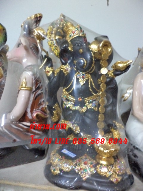 พระพิฆเนศ ประทานทรัพย์ สูง 41 cm กว้าง 20 cm โปรเหรีญบ กายดำ