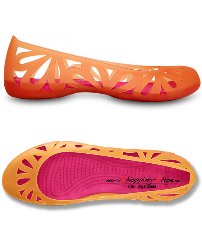 Women's Crocs Adrina Flat III - Grapefruit / Candy Pink ของแท้ Outlet ไทยและอเมริกา