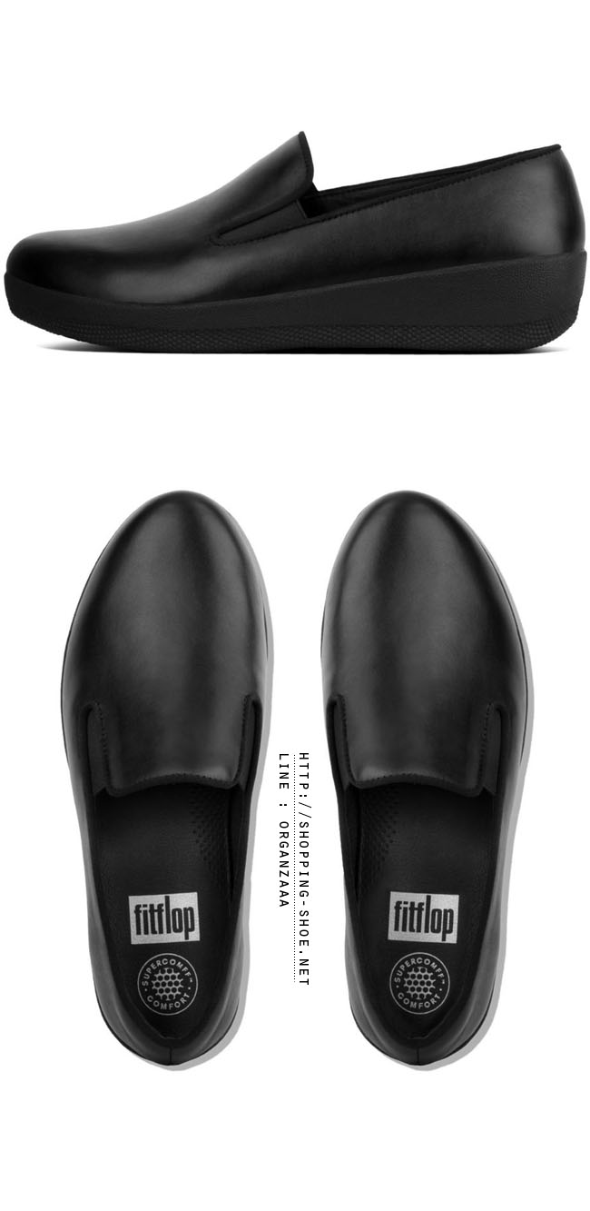 Fitflop Superskate Leather Loafers All Black ของแท้ นำเข้าจาก USA และ UK