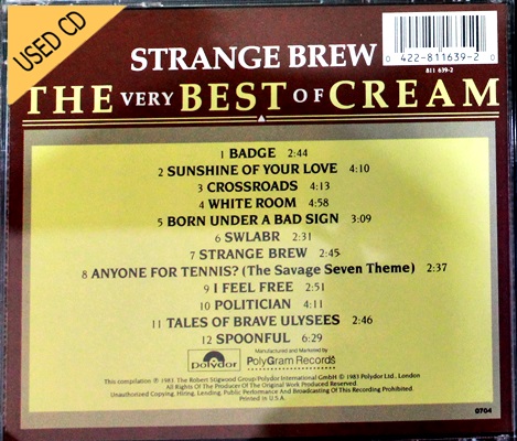 Used CD Cream - The very best of Cream