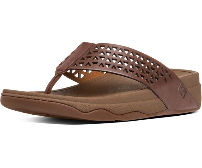 Fitflop Surfa Leather Lattice Dark Tan ของแท้ นำเข้าจาก USA และ UK