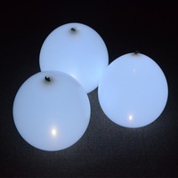 ลูกโป่ง LED สีขาว แพ็ค 5 ชิ้น ไฟสว่างเหมือนโคมไฟ (LED White Balloon - LED Fixed Mode)