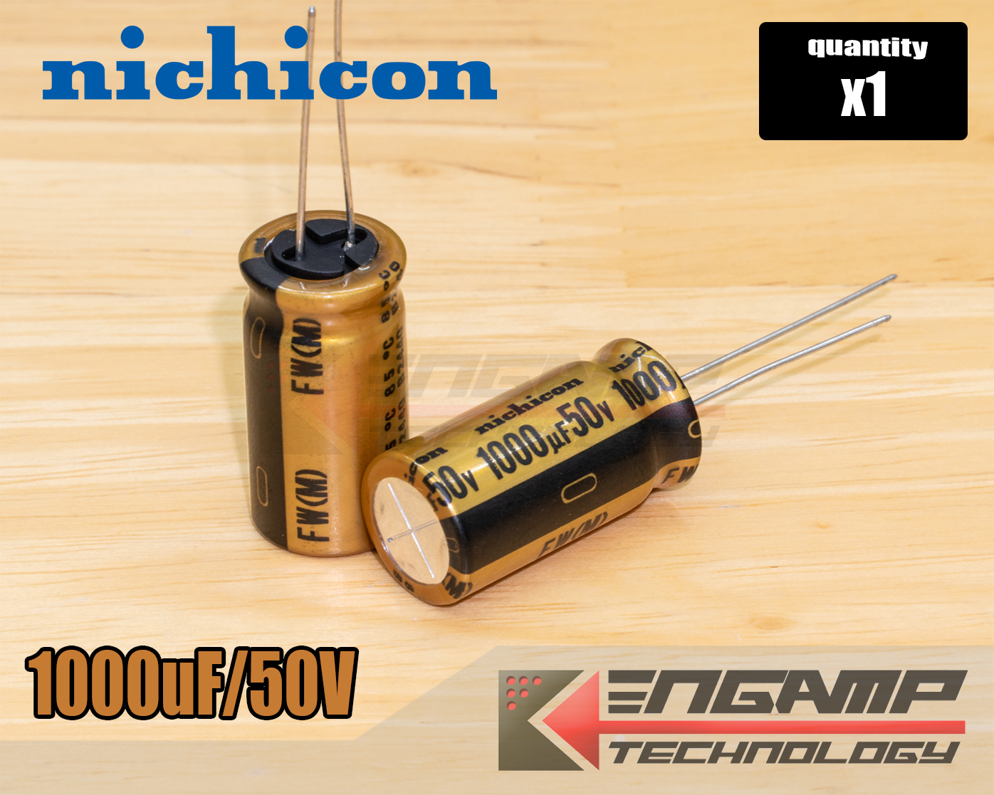 (1ตัว) [E-CAP] 1000uF/50V 85ºC Nichicon FW 12.5x25mm P=5mm