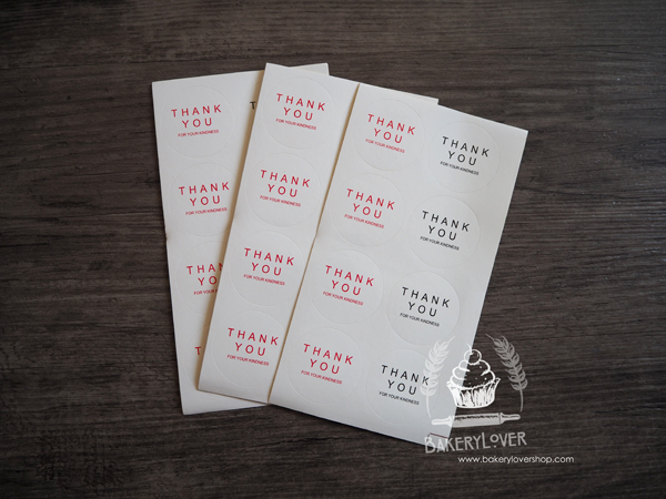 สติกเกอร์ตกแต่ง THANK YOU รูปวงกลม แพ็ค 10 แผ่น