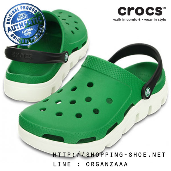 Crocs Duet Sport Clog - Kelly Green / White ของแท้ Outlet ไทยและอเมริกา