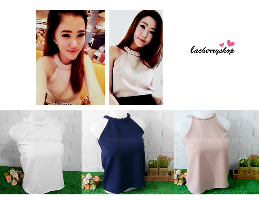 เสื้อแฟชั่น เสื้อทำงาน ผ้าฮานาโกะ สีขาว คอถักเปียน่ารักๆ เนื้อผ้านิ่ม อยู่ทรง ไม่ยับง่าย ใส่สบาย สินค้าคุณภาพ ราคาไม่แพง สำเนา