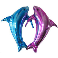 Dolphin Shape Balloon - ลายปลาโลมา สีฟ้า ตัวใหญ่ / Item No. TL-B004