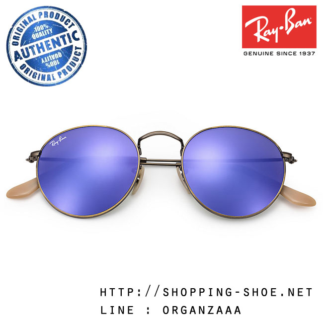 RayBan - RB3447 167/1M Round Metal Violet Flash Lens, 50 mm.