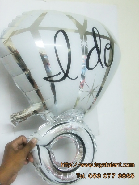 ลูกโป่งฟลอย์ แหวน I Do สีเงิน - I Do Ring Silver Foil Balloon/ Item No. TL-E039