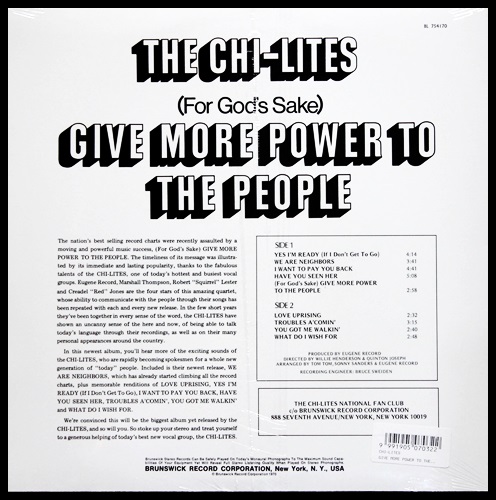 Chi-Lites - Give More Power To The People 1Lp N.