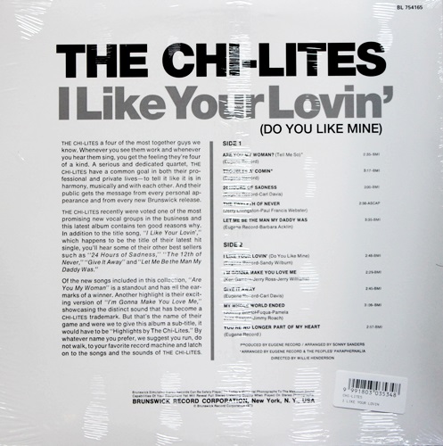Chi-Lites - I Like Your Lovin' 1Lp N.