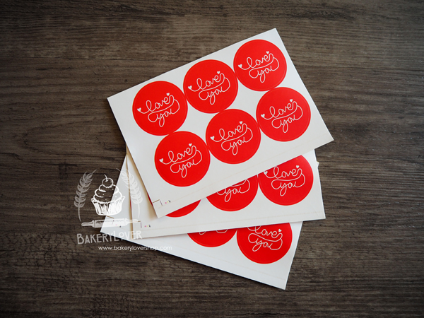 สติกเกอร์ตกแต่งลาย LOVE YOU สีแดง แพ็ค 10 แผ่น