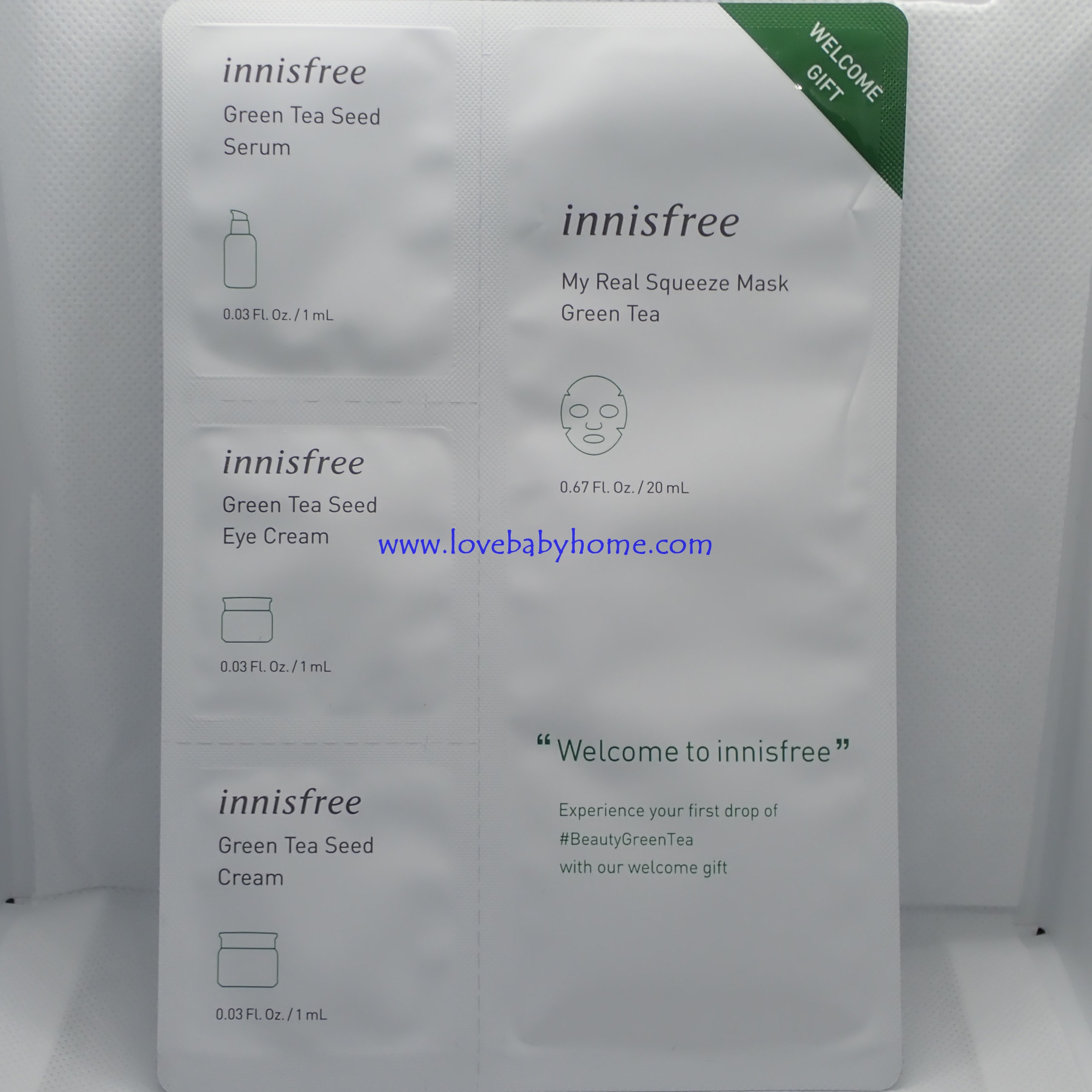 Innisfree welcome kit กลุ่ม Green tea seed