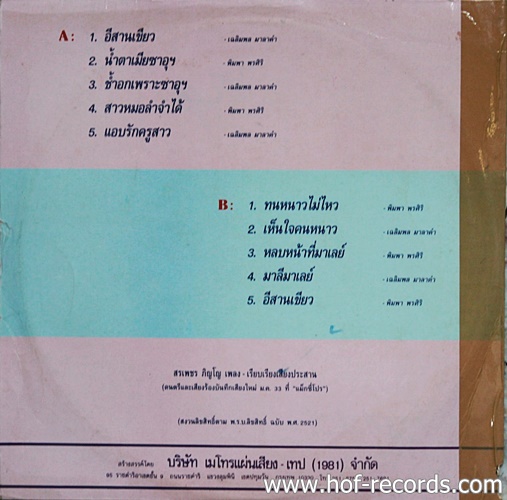 LP เฉลิมพล+พิมพา - คู่ขวัญหมอลำ ปก VG+ แผ่น VG++