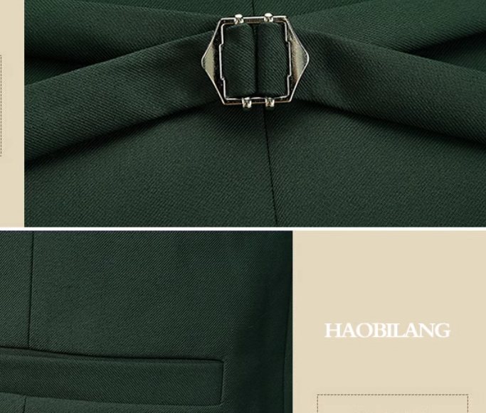 ชุดกั๊ก สูทงานแต่ง ไปงานแต่งชาย เสื้อกางเกงJF สีเขียว Size No.34 36 38 40 42 44